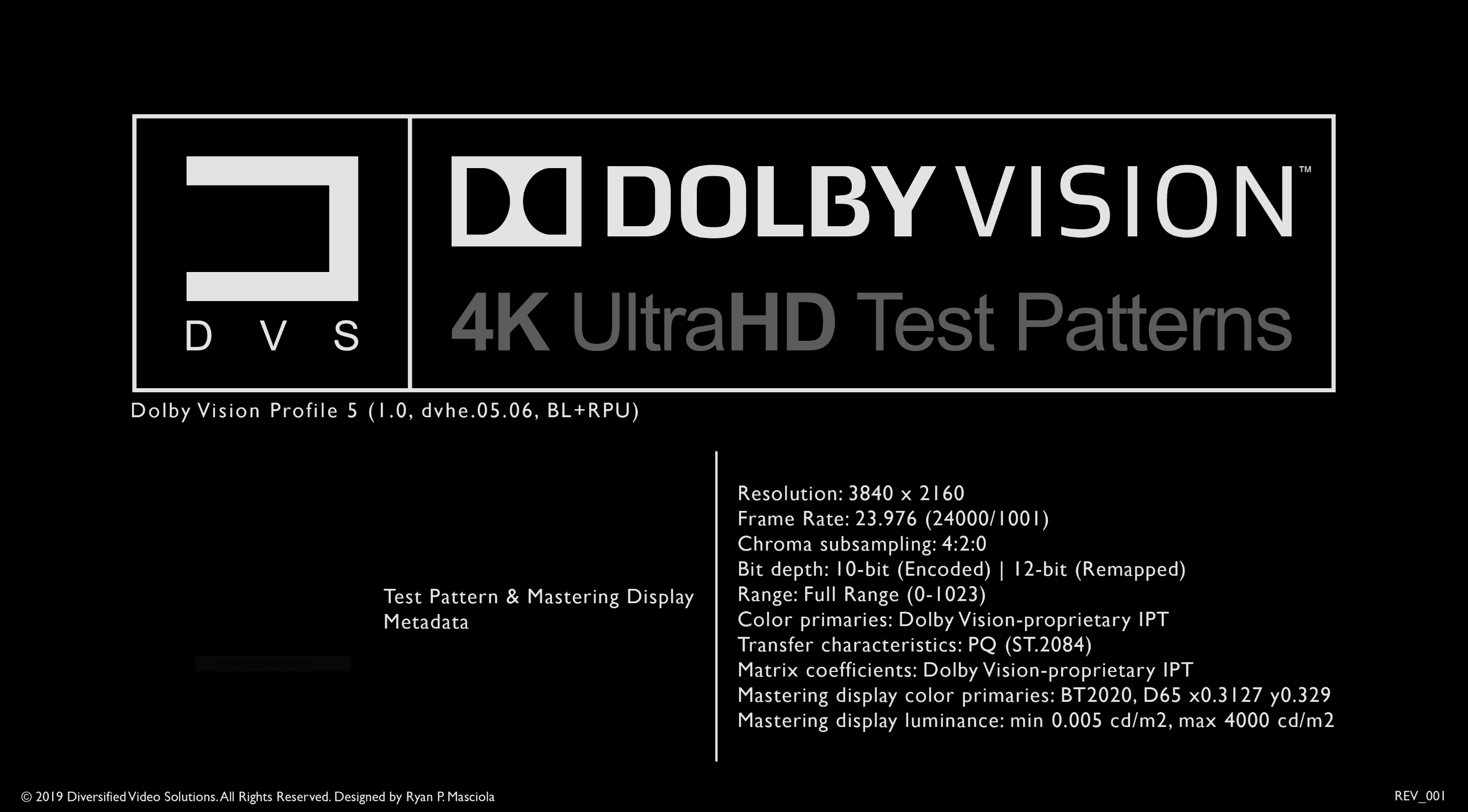Dvs Uhd Dolby Vision テストパターン スイート Mp4 に関する製品情報 Edipit